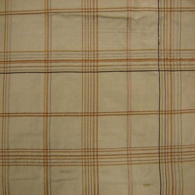 Hudson Fabric in color Biscuit is a Multi-Colored Stripe Plaid SIlk Fabric that is good for Drapery & Curtain Fabric