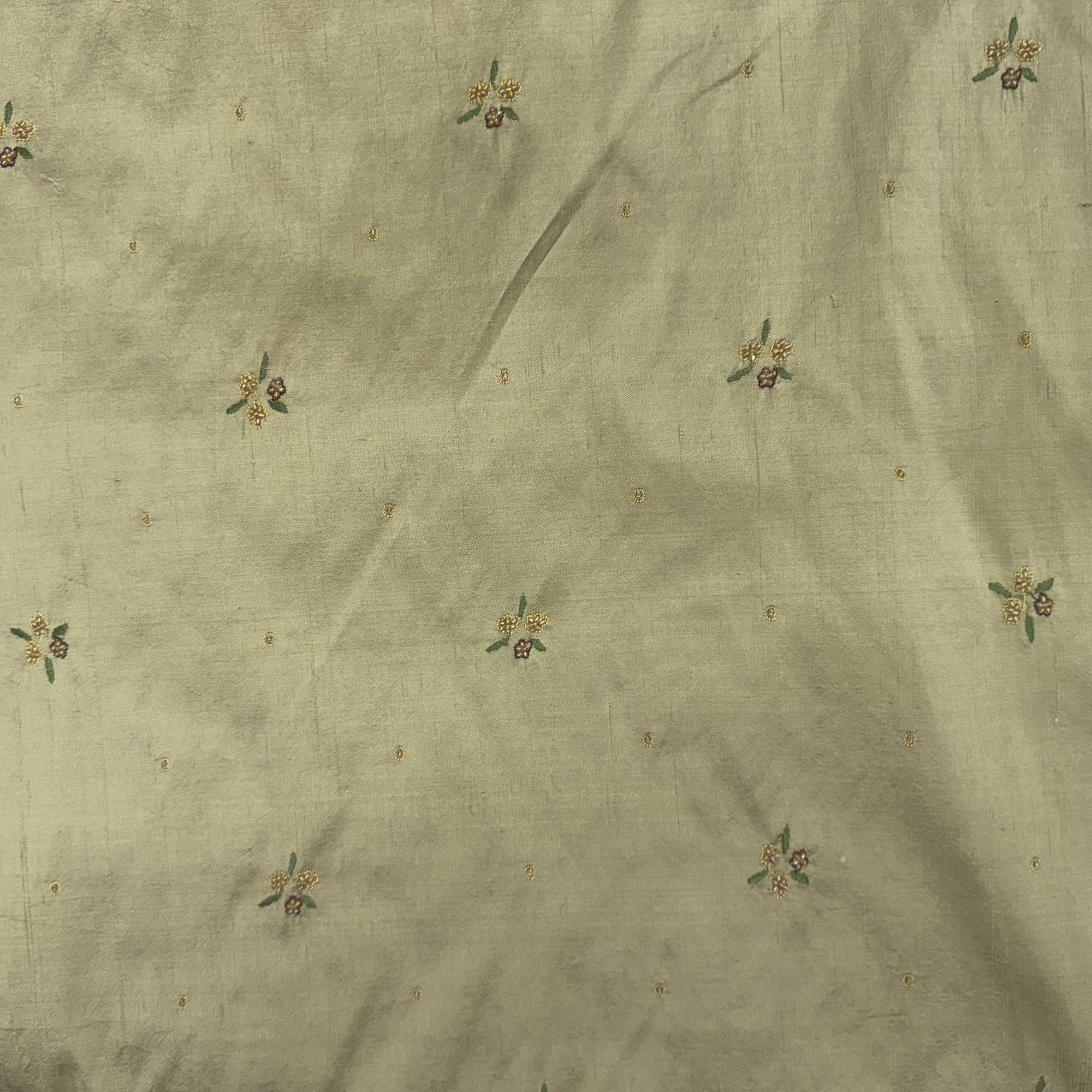 Inessa Fabric | Floral Embroidered with Jewels Silk Fabric | Drapery & Curtain Fabric