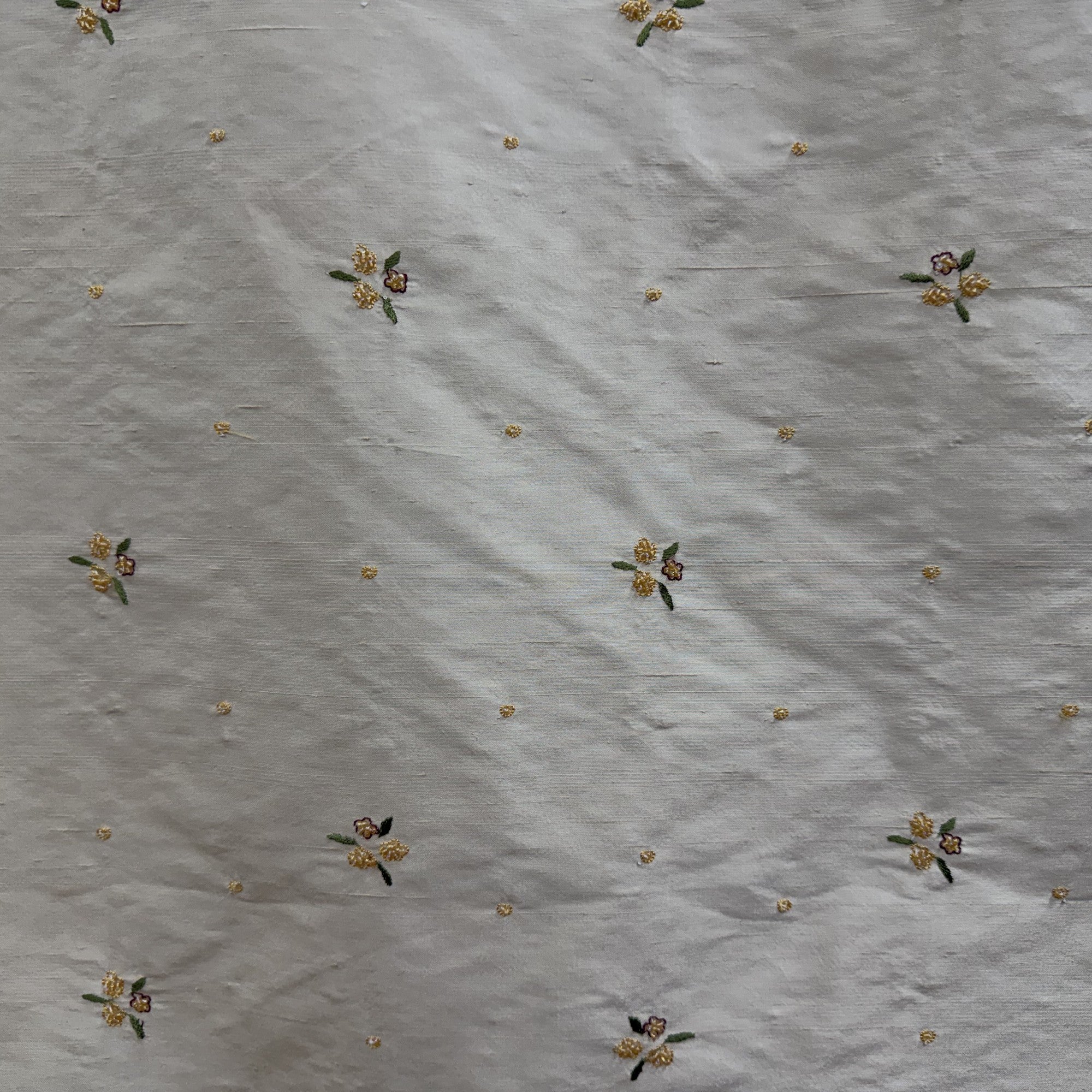 Inessa Fabric | Floral Embroidered with Jewels Silk Fabric | Drapery & Curtain Fabric