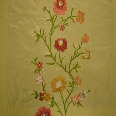 Juliet Fabric in color Biscuit is a Floral Embroidered Silk Fabric that is good for Drapery & Curtain Fabric