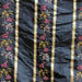 Juniper Fabric in color Black is a Stripe Floral Embroidered Silk Fabric pattern good for Drapery & Curtain Fabric