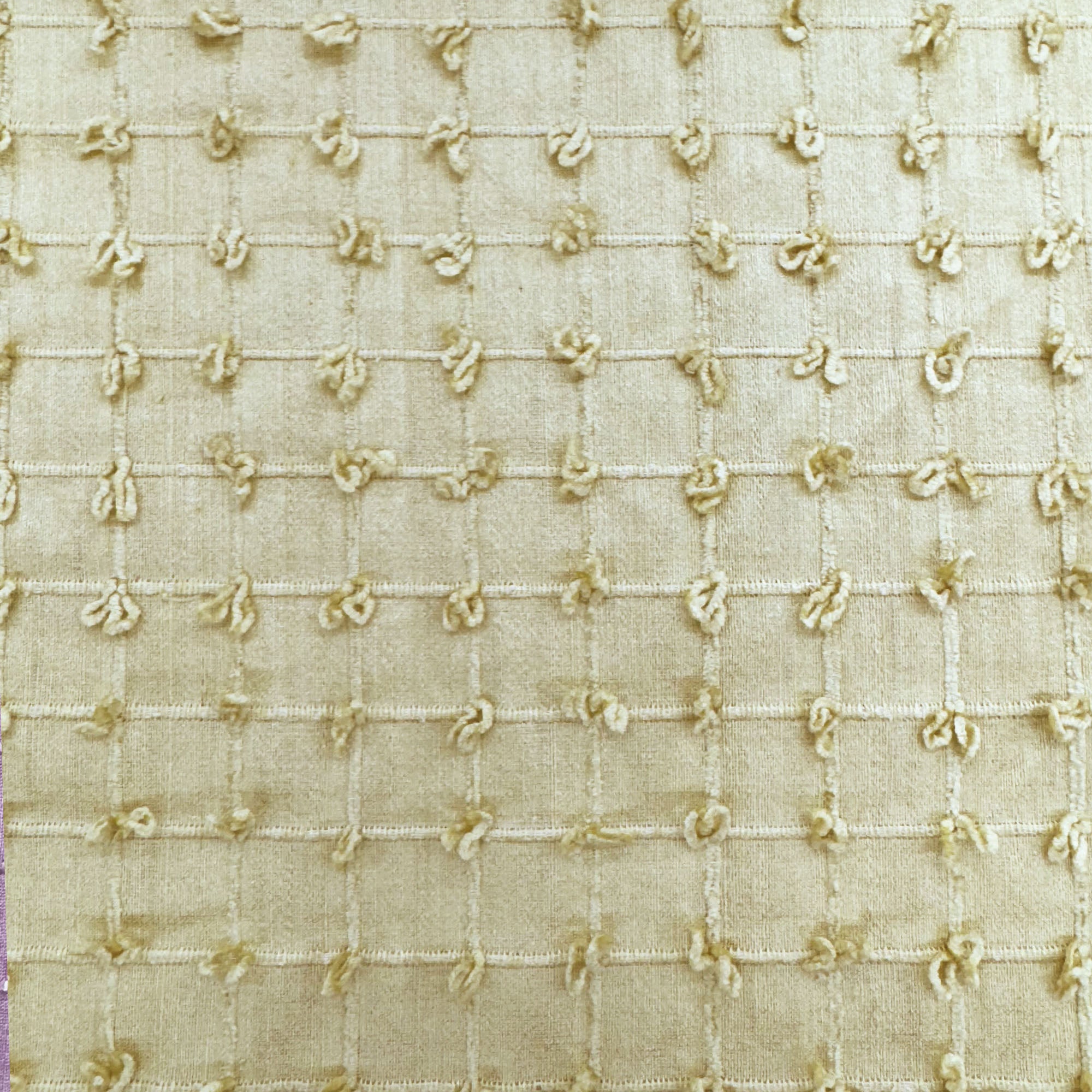 Kerala Fabric | Small Square Tufted Knots Silk Fabric | Drapery & Curtain Fabric