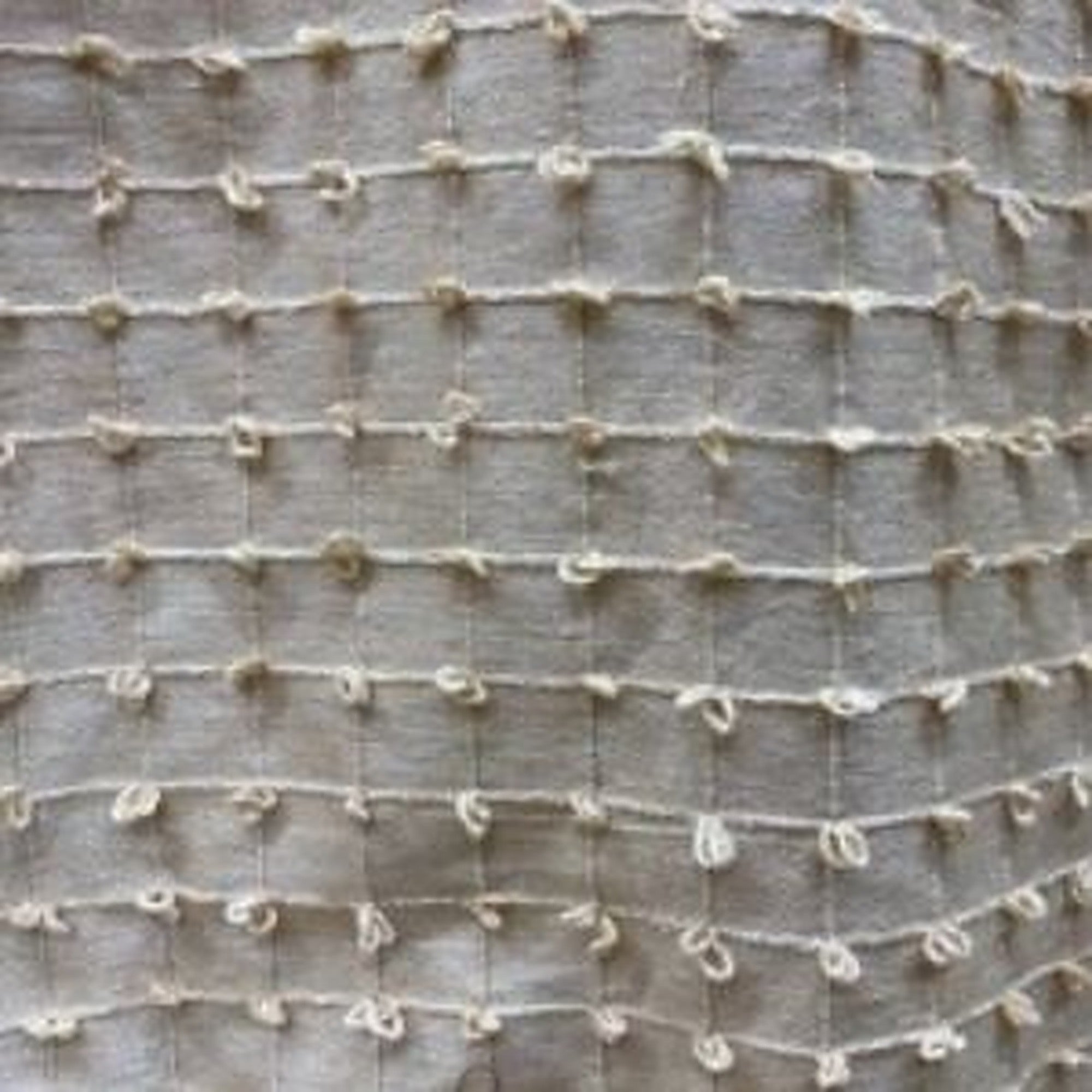 Kerala Fabric in color Vanila is a Small Square Tufted Knots Silk Fabric pattern good for Drapery & Curtain Fabric