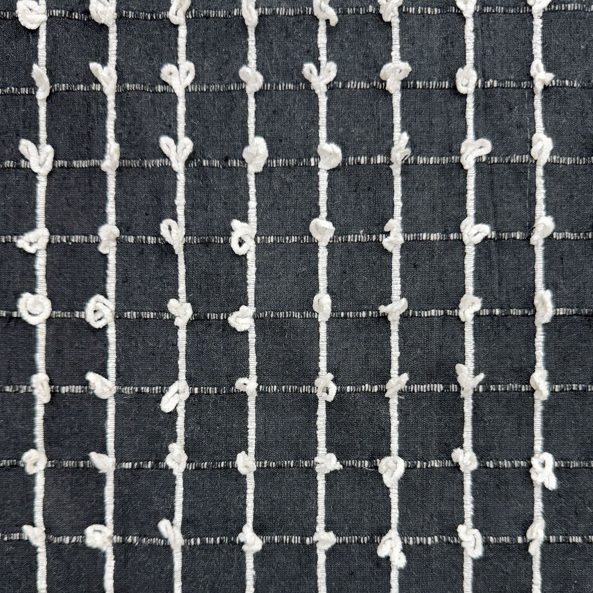 Kerala Fabric | Small Square Tufted Knots Silk Fabric | Drapery & Curtain Fabric