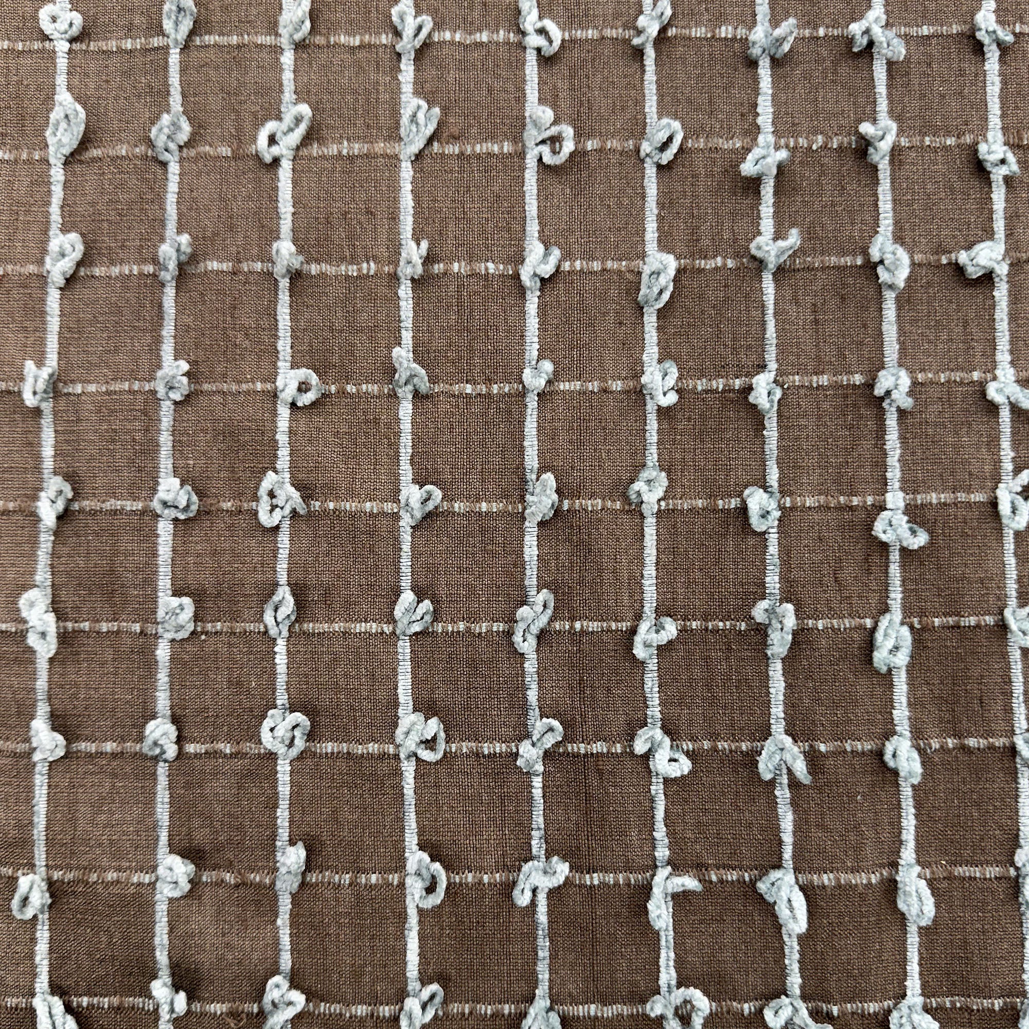 Kerala Fabric | Small Square Tufted Knots Silk Fabric | Drapery & Curtain Fabric