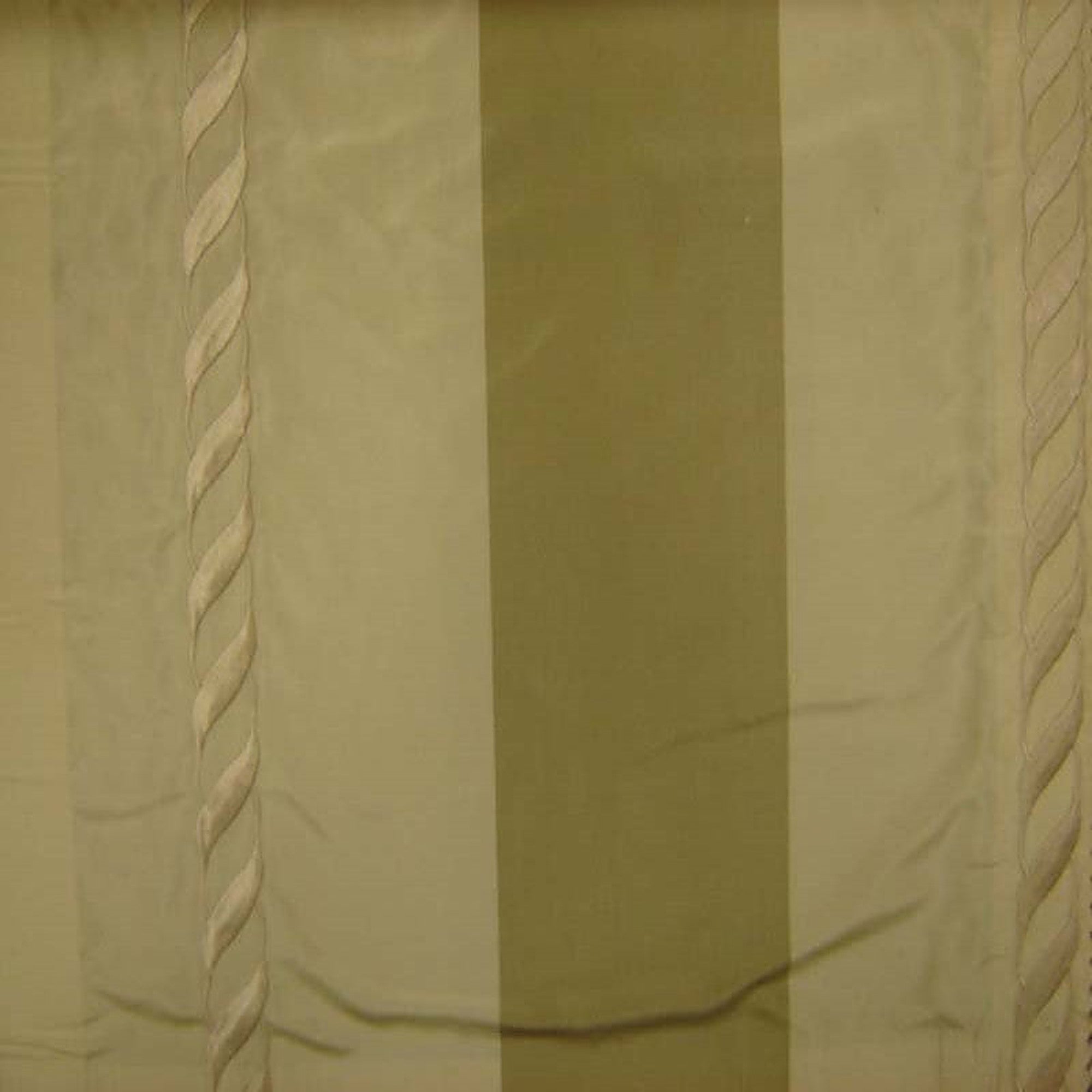 Lauder Fabric in color Bayleaf is a Twist Rope Embroidered Stripe Silk Fabric pattern good for Drapery & Curtain Fabric-Tagged