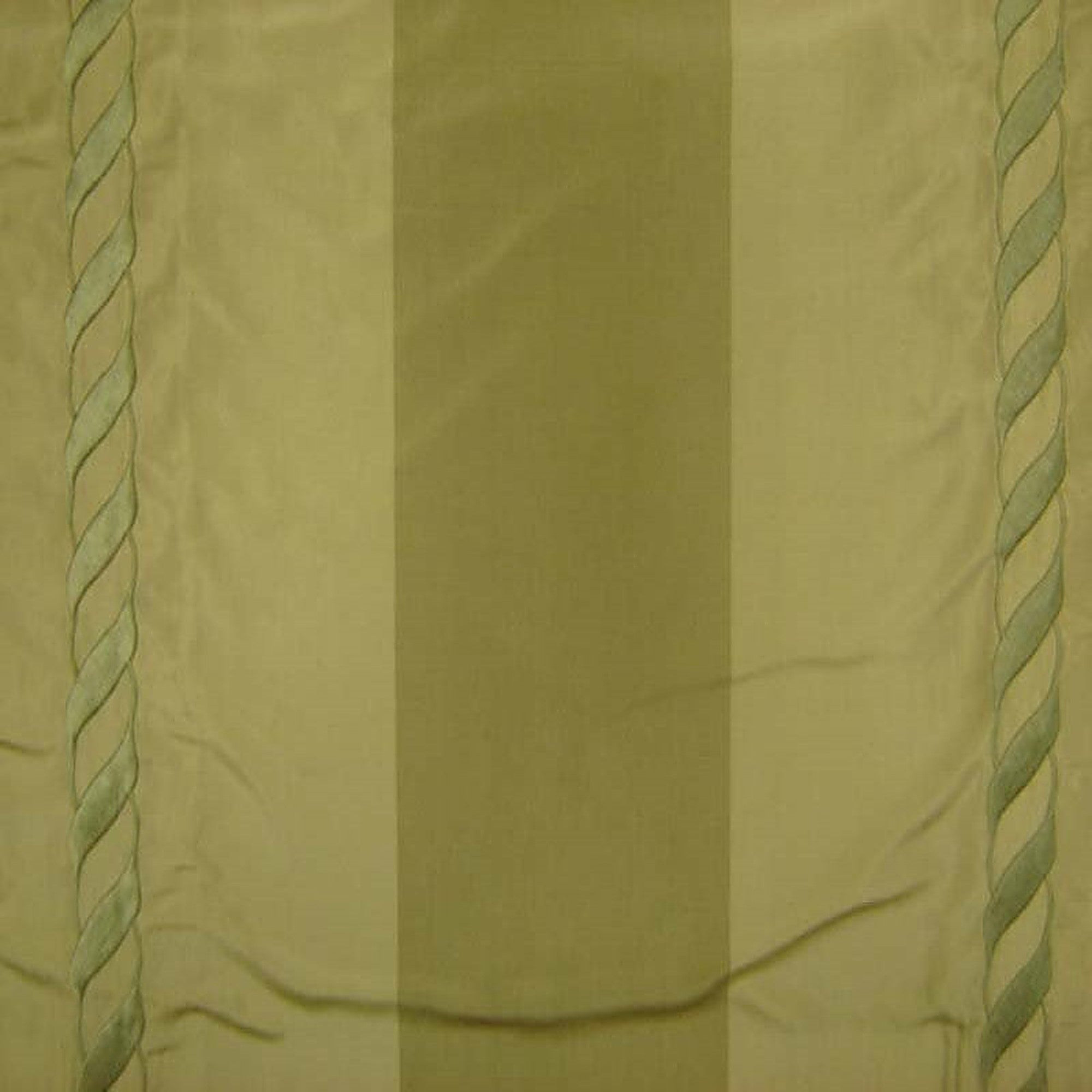 Lauder Fabric in color Sage is a Twist Rope Embroidered Stripe Silk Fabric pattern good for Drapery & Curtain Fabric-Tagged