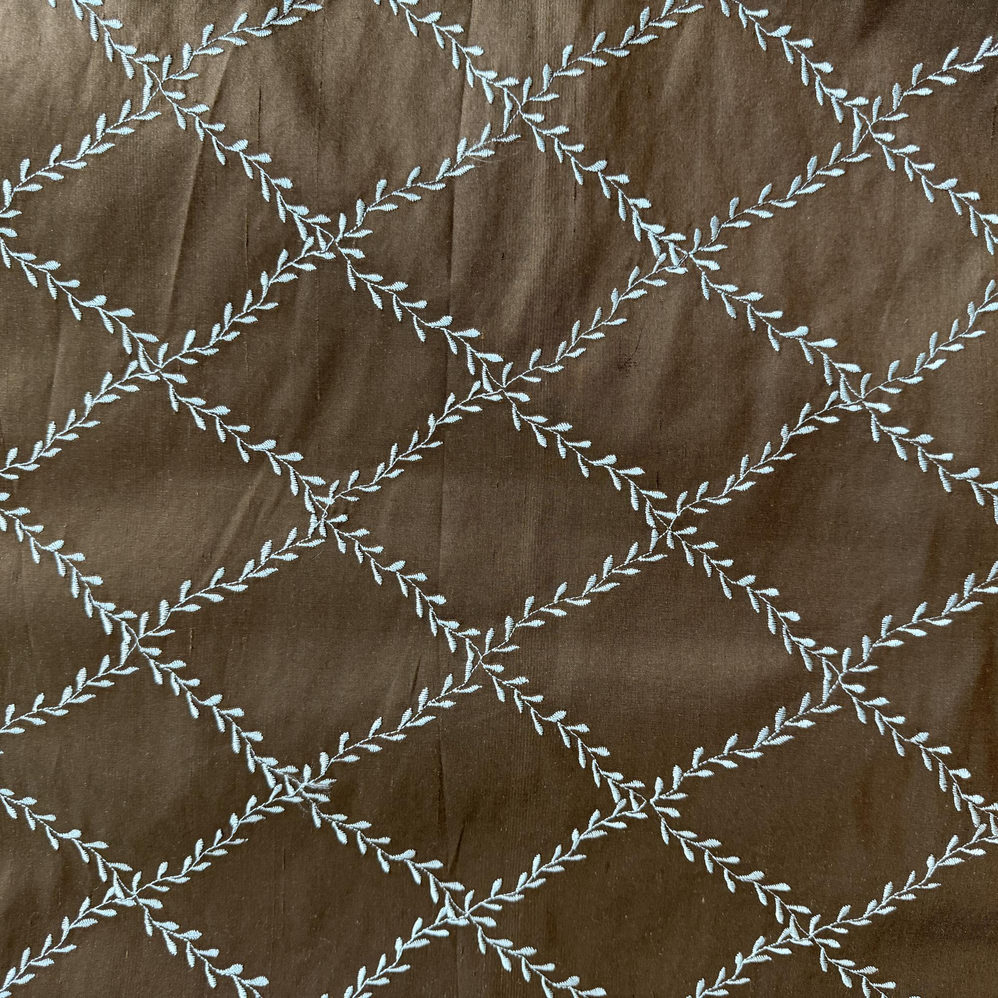 Marilyn Fabric | Diamond Embroidered Floral Silk Fabric | Drapery & Curtain Fabric