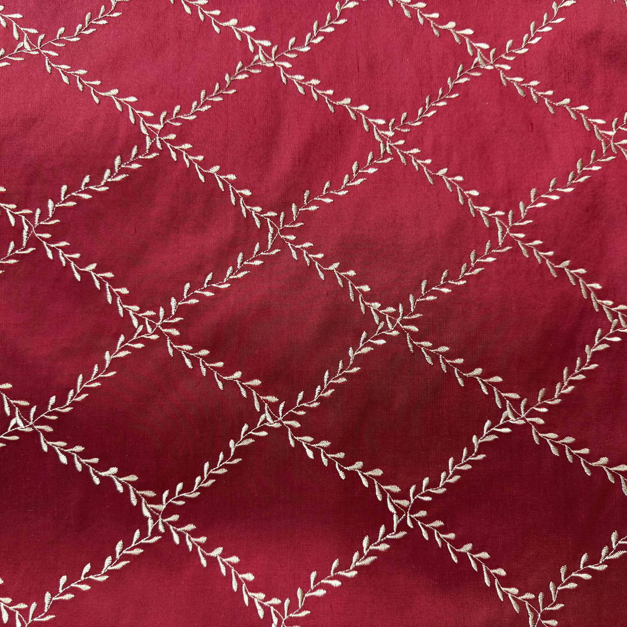 Marilyn Fabric | Diamond Embroidered Floral Silk Fabric | Drapery & Curtain Fabric