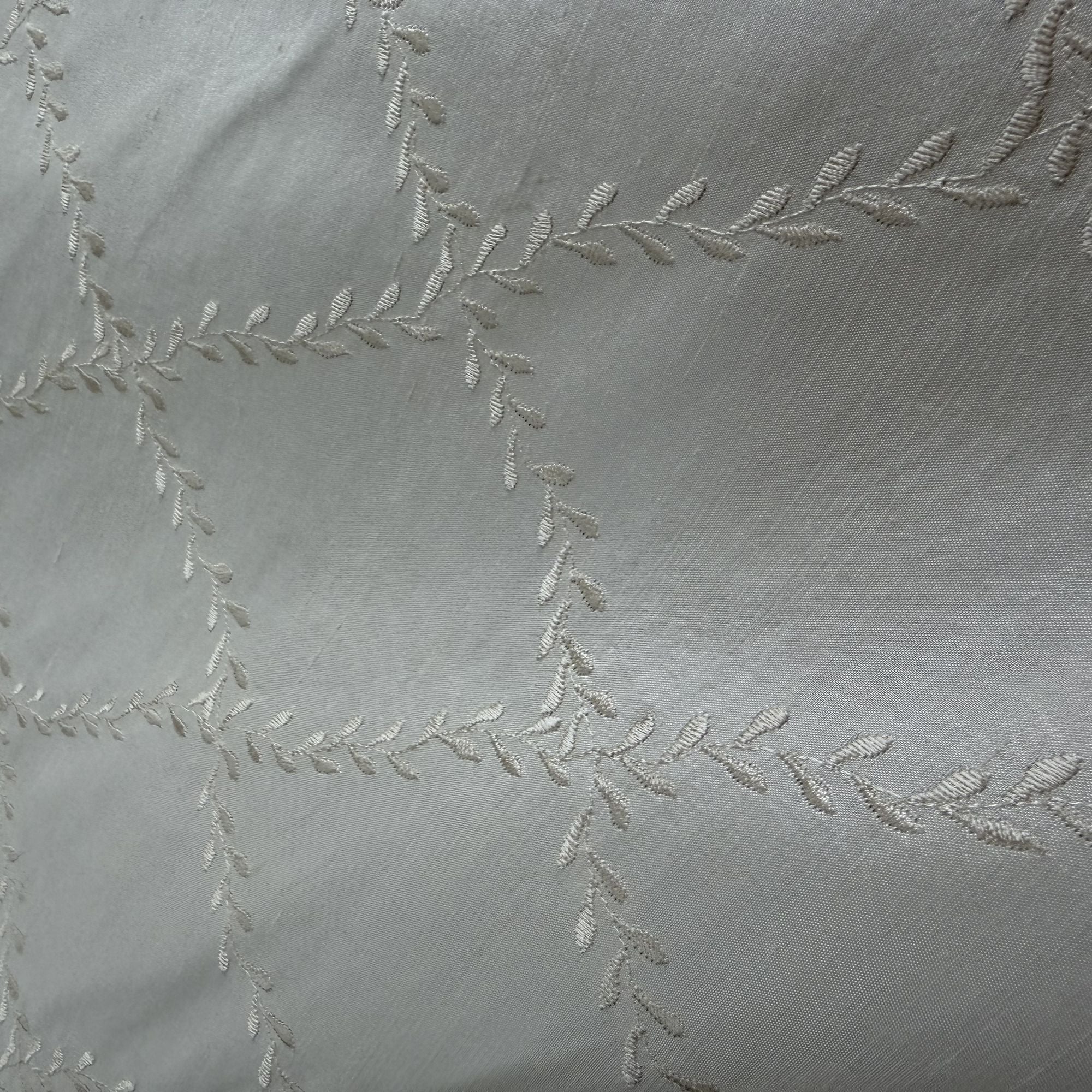 Marilyn Fabric in color Cream is a Diamond Embroidered Floral Silk Fabric that is good for Drapery & Curtain Fabric