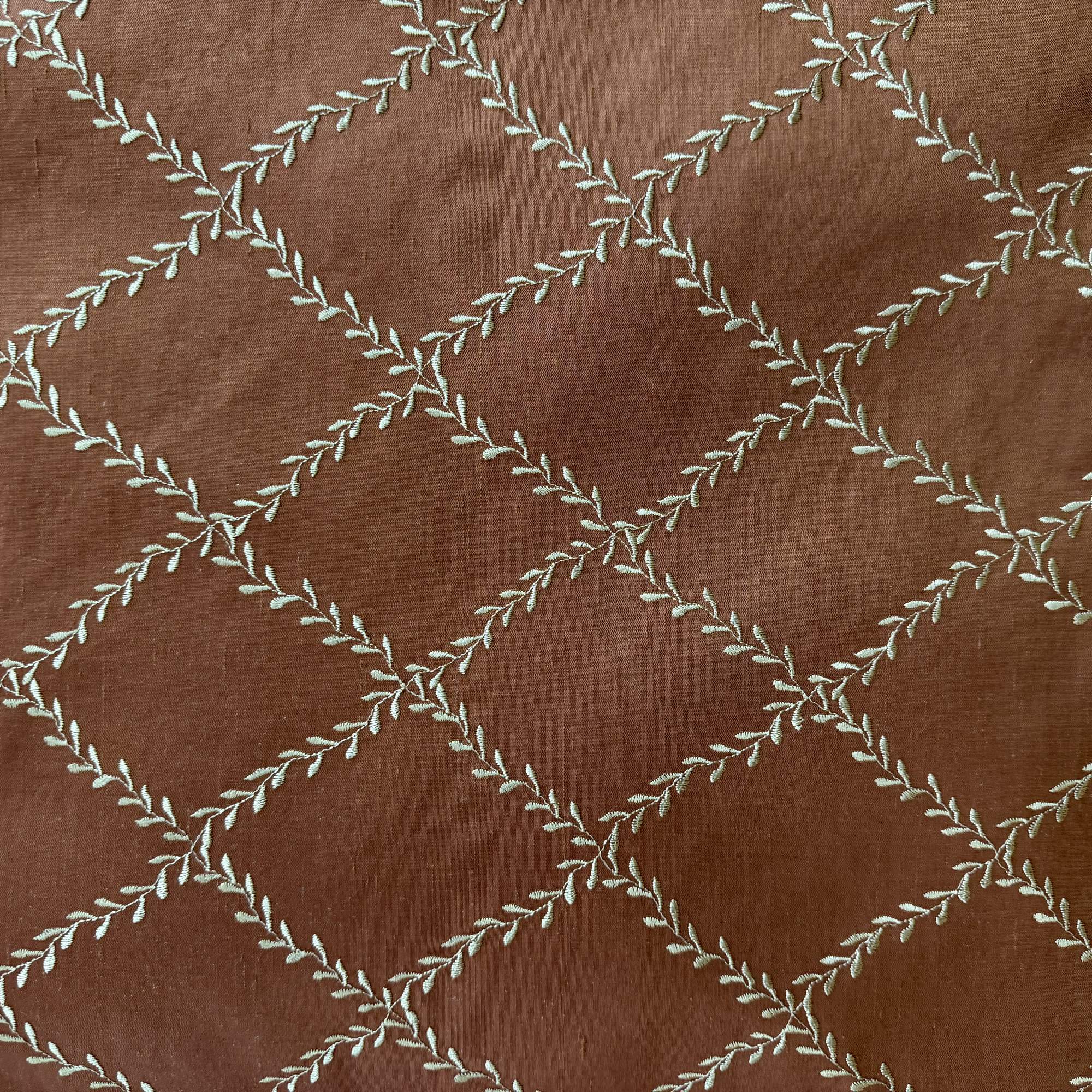 Marilyn Fabric | Diamond Embroidered Floral Silk Fabric | Drapery & Curtain Fabric