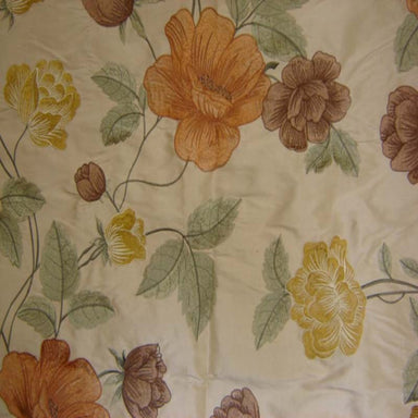 Miranda Fabric in color Biscotti is a Floral Embroidered Silk Fabric pattern good for Drapery & Curtain Fabric