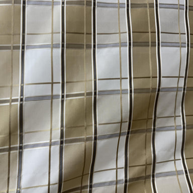 Nautica Fabric in color Cream/Beige is a Multi-Colored Stripe Silk Fabric pattern good for Drapery & Curtain Fabric
