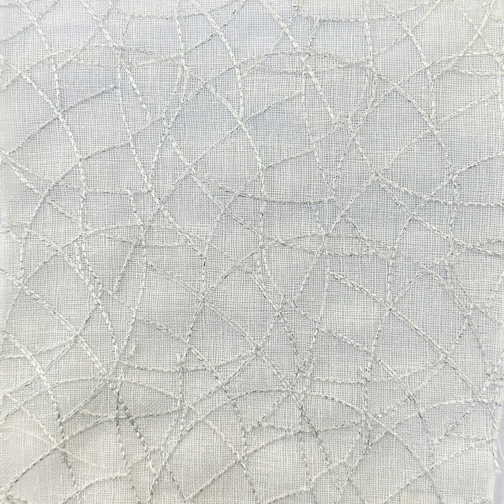 Neptune Fabric | Embroidered Metallic Swirl Sheer