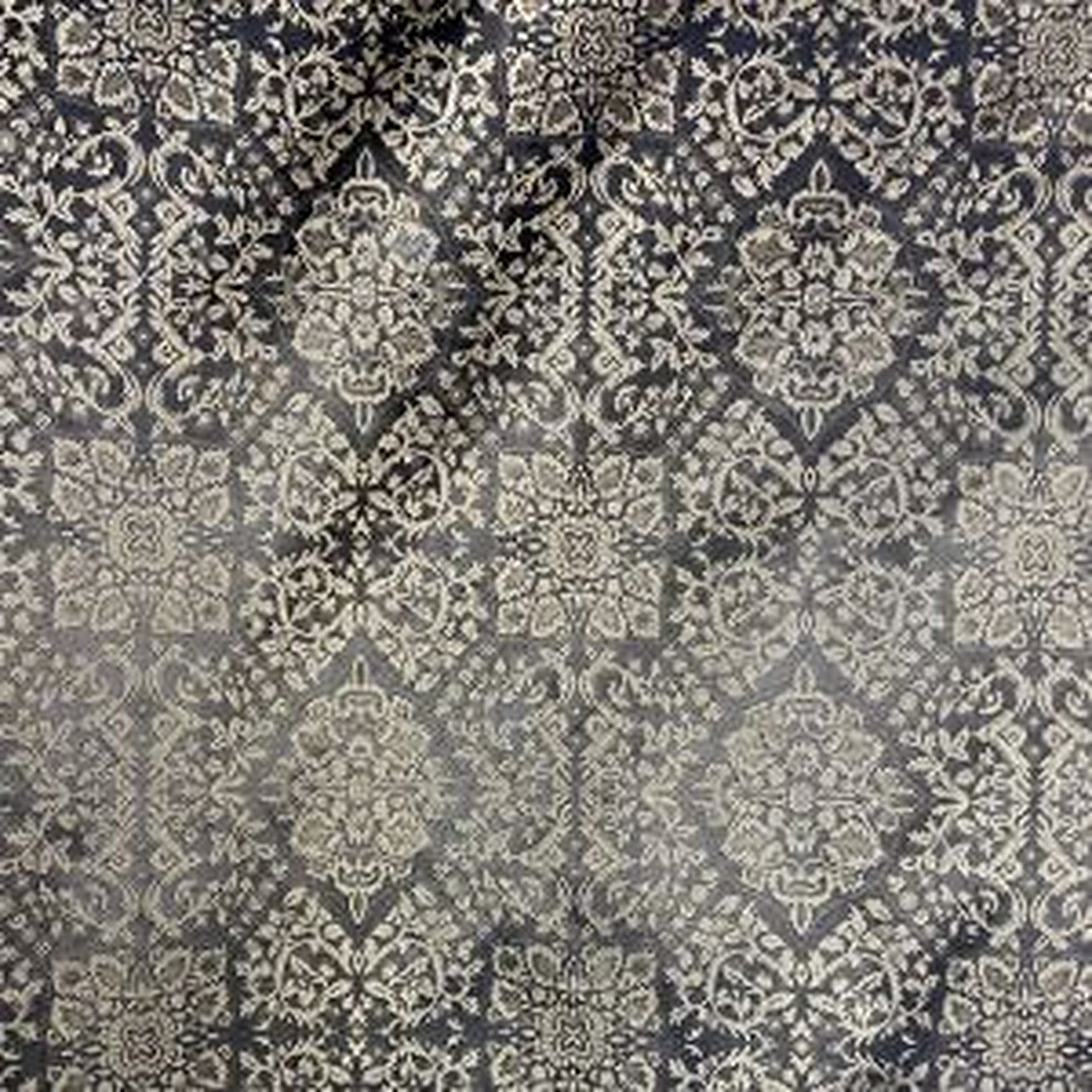 Opulent Fabric in color Black is a Floral Geometric Silk Fabric pattern good for Drapery & Curtain Fabric