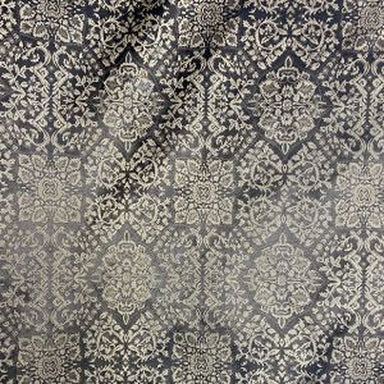 Opulent Fabric in color Black is a Floral Geometric Silk Fabric that is good for Drapery & Curtain Fabric