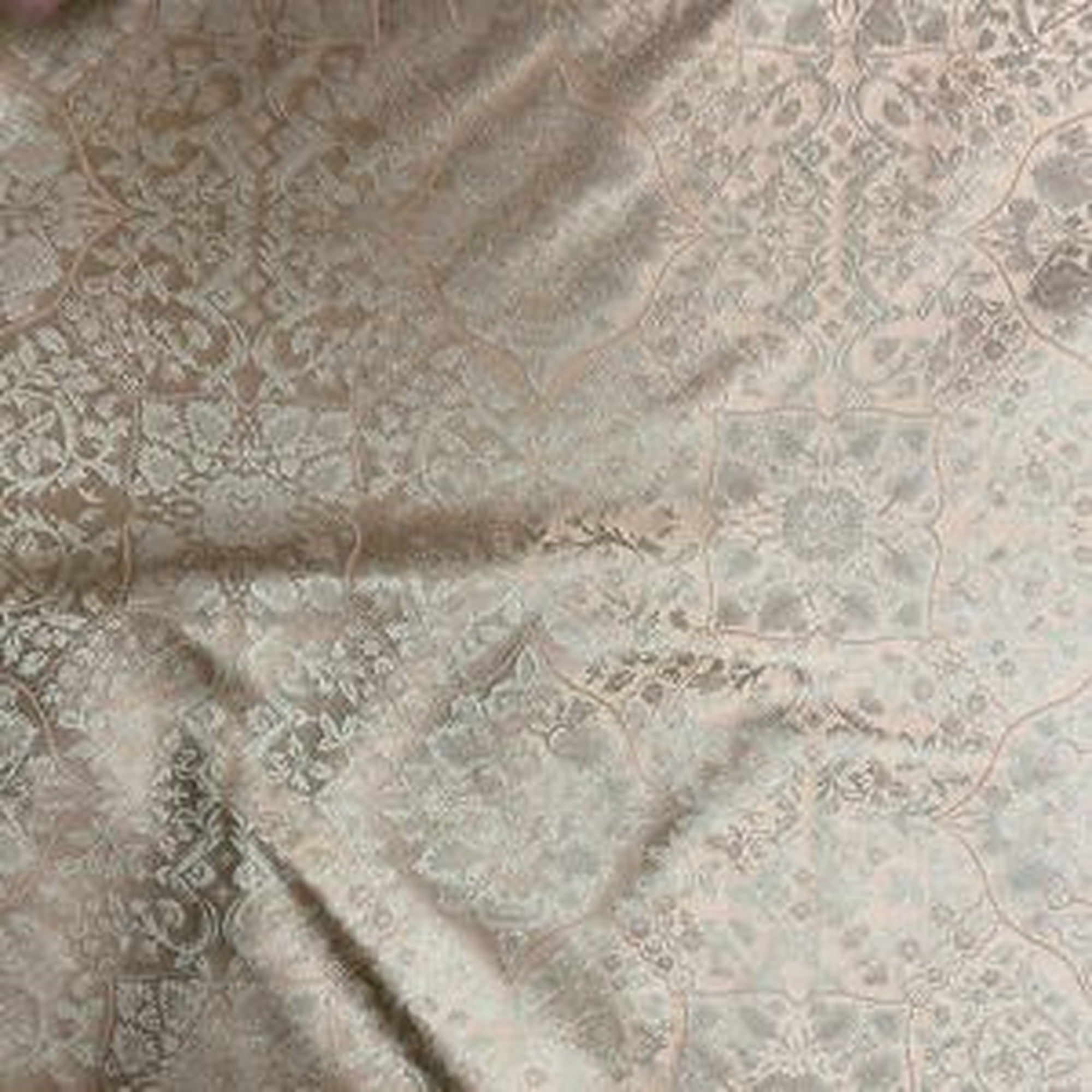 Opulent Fabric in color Putty is a Floral Geometric Silk Fabric pattern good for Drapery & Curtain Fabric