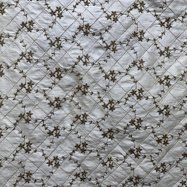 Orissa Fabric | Small Diamond Floral Embroidered Silk Fabric | Drapery & Curtain Fabric