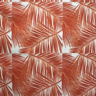 Mykonos fabric in color Coral showcasing fabric outdoor floral fabric upholstery fabric.