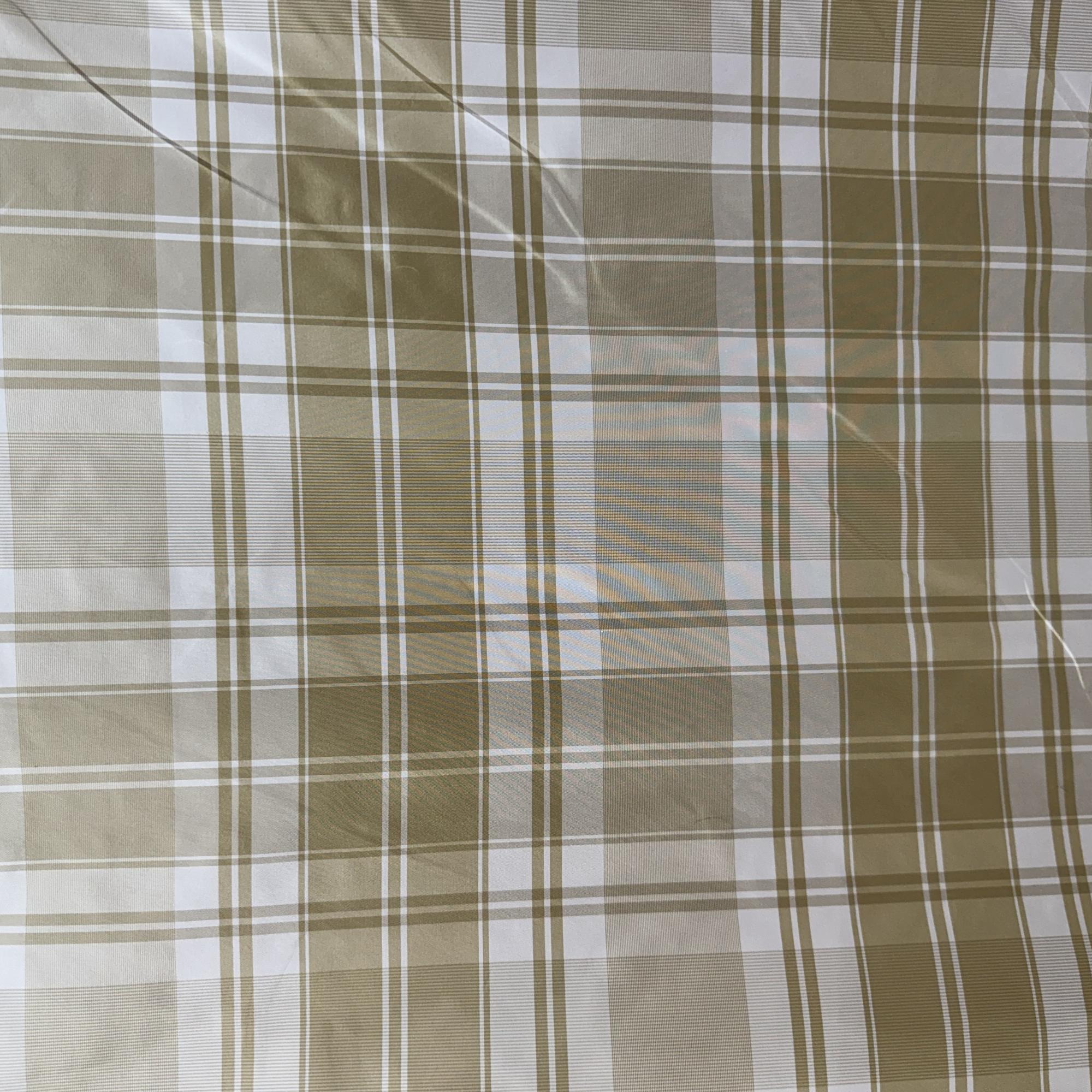 Owen Fabric in color White/Taupe is a Striped Square Geometric Silk Fabric pattern good for Drapery & Curtain Fabric