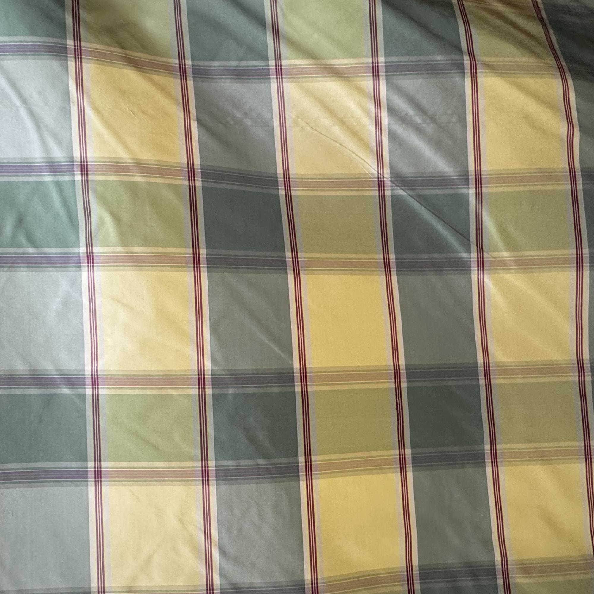 Ozzie Fabric in color Grass is a Multi-Colored Striped Plaid Silk Fabric pattern good for Drapery & Curtain Fabric