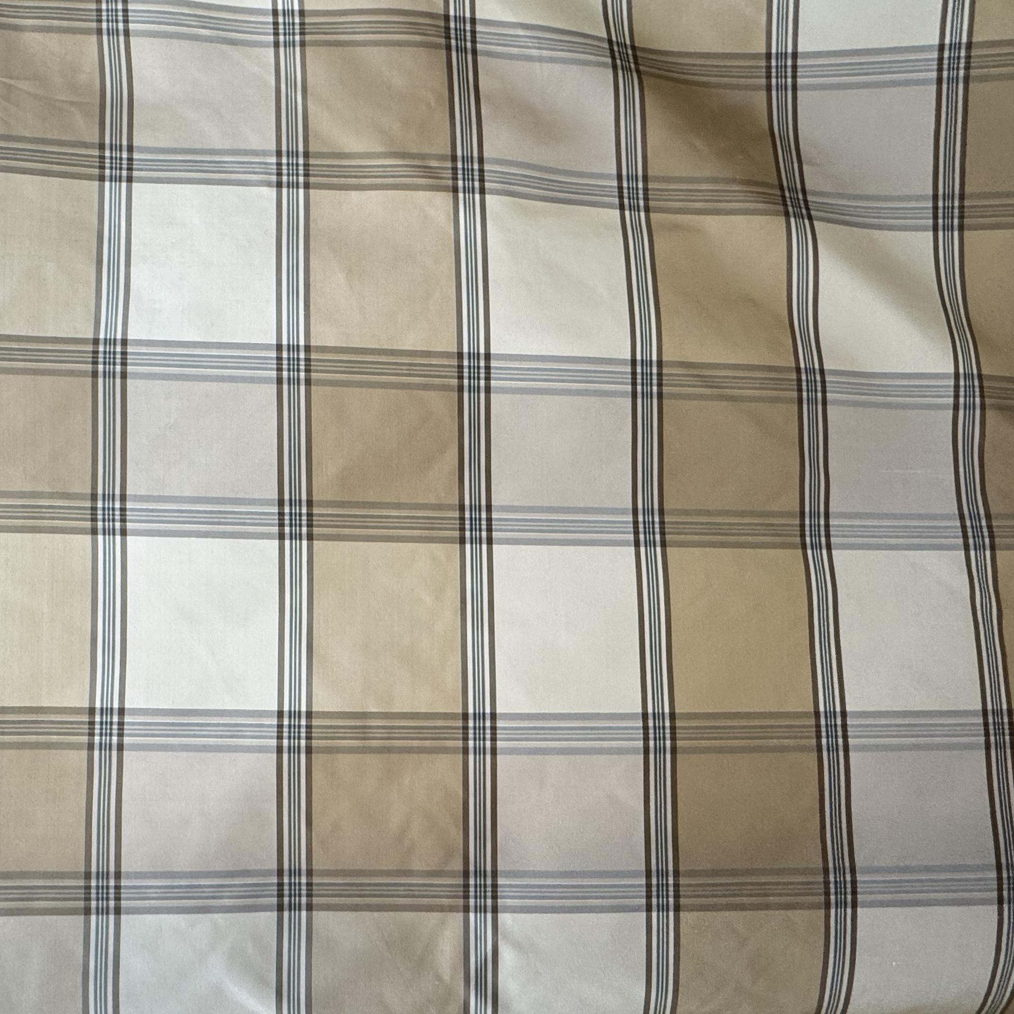 Ozzie Fabric in color Pinewood is a Multi-Colored Striped Plaid Silk Fabric pattern good for Drapery & Curtain Fabric