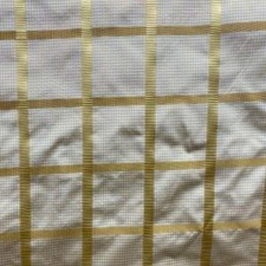 Panache Fabric in color Gold is a Striped Square Geometric Silk Fabric pattern good for Drapery & Curtain Fabric