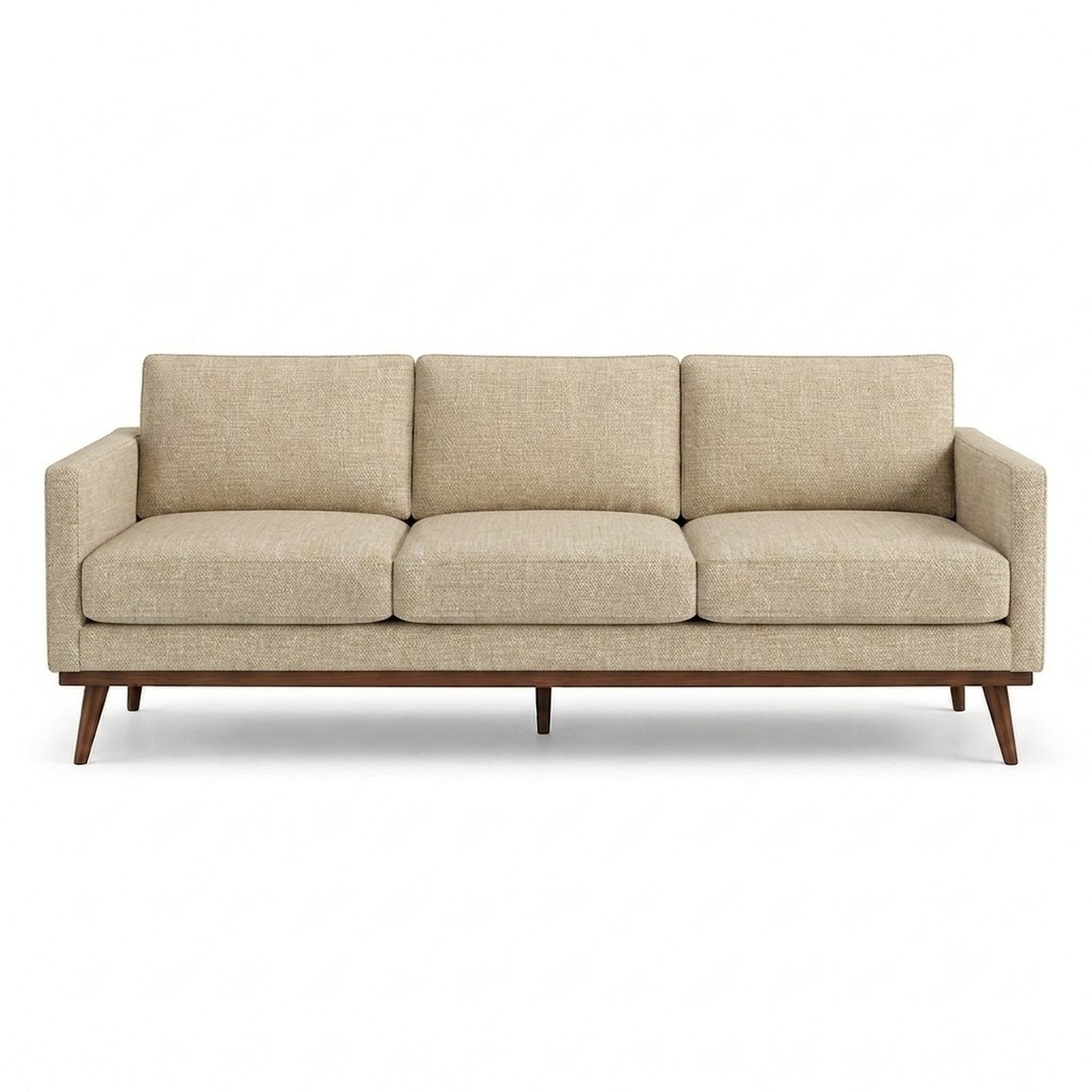 Pandora Fabric in color Cream made on a sofa is a Solid Textured Metallic Linen Look Fabric that is good for Drapery & Curtain Fabric and Upholstery Fabric