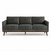 Pandora Fabric in color Gray made on a sofa is a Solid Textured Metallic Linen Look Fabric that is good for Drapery & Curtain Fabric and Upholstery Fabric