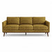 Pandora Fabric in color Kiwi made on a sofa is a Solid Textured Metallic Linen Look Fabric that is good for Drapery & Curtain Fabric and Upholstery Fabric
