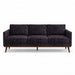 Pandora Fabric in color Plum made on a sofa is a Solid Textured Metallic Linen Look Fabric that is good for Drapery & Curtain Fabric and Upholstery Fabric