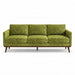 Pandora Fabric in color Apple made on a sofa is a Solid Textured Metallic Linen Look Fabric that is good for Drapery & Curtain Fabric and Upholstery Fabric