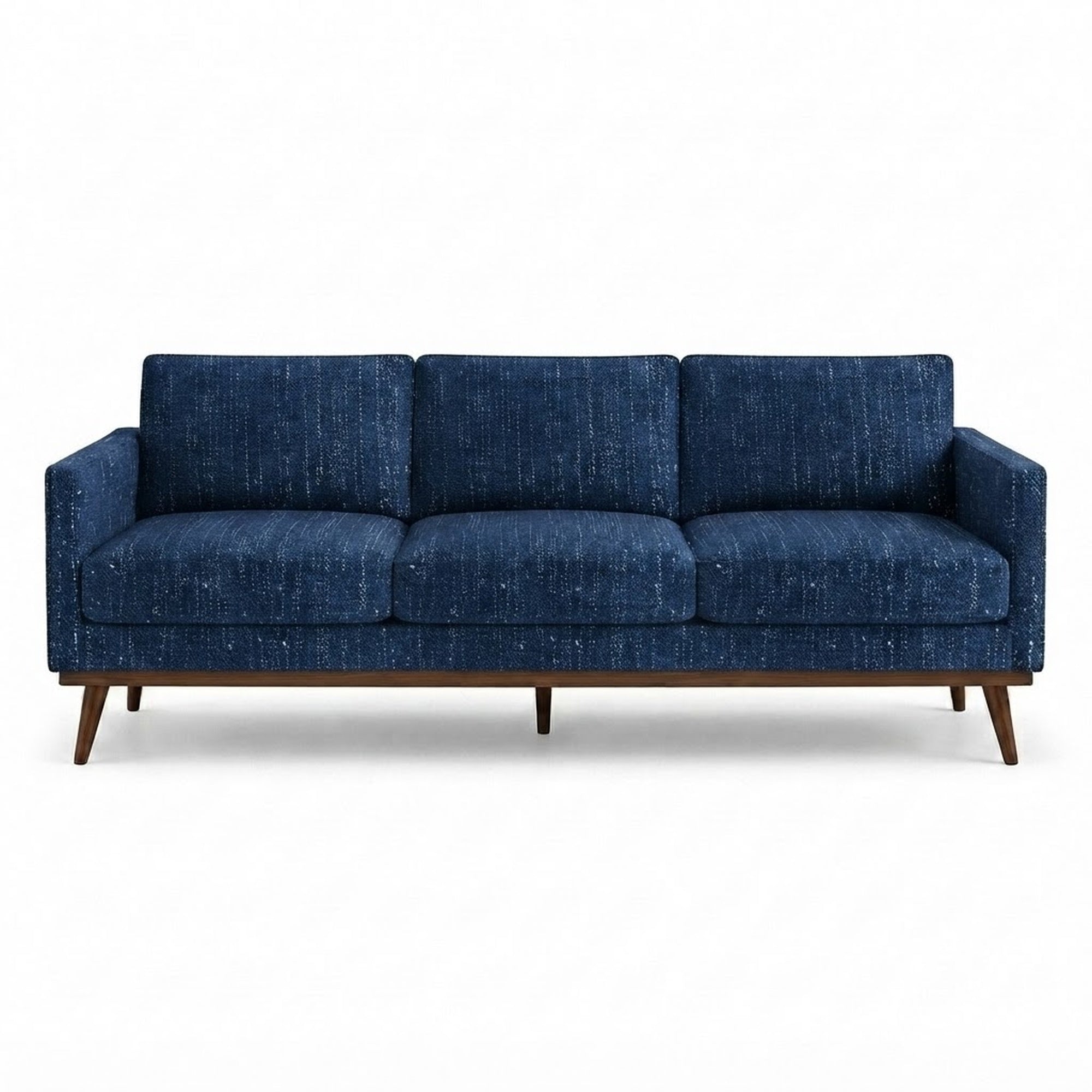 Pandora Fabric in color Blue made on a sofa is a Solid Textured Metallic Linen Look Fabric that is good for Drapery & Curtain Fabric and Upholstery Fabric