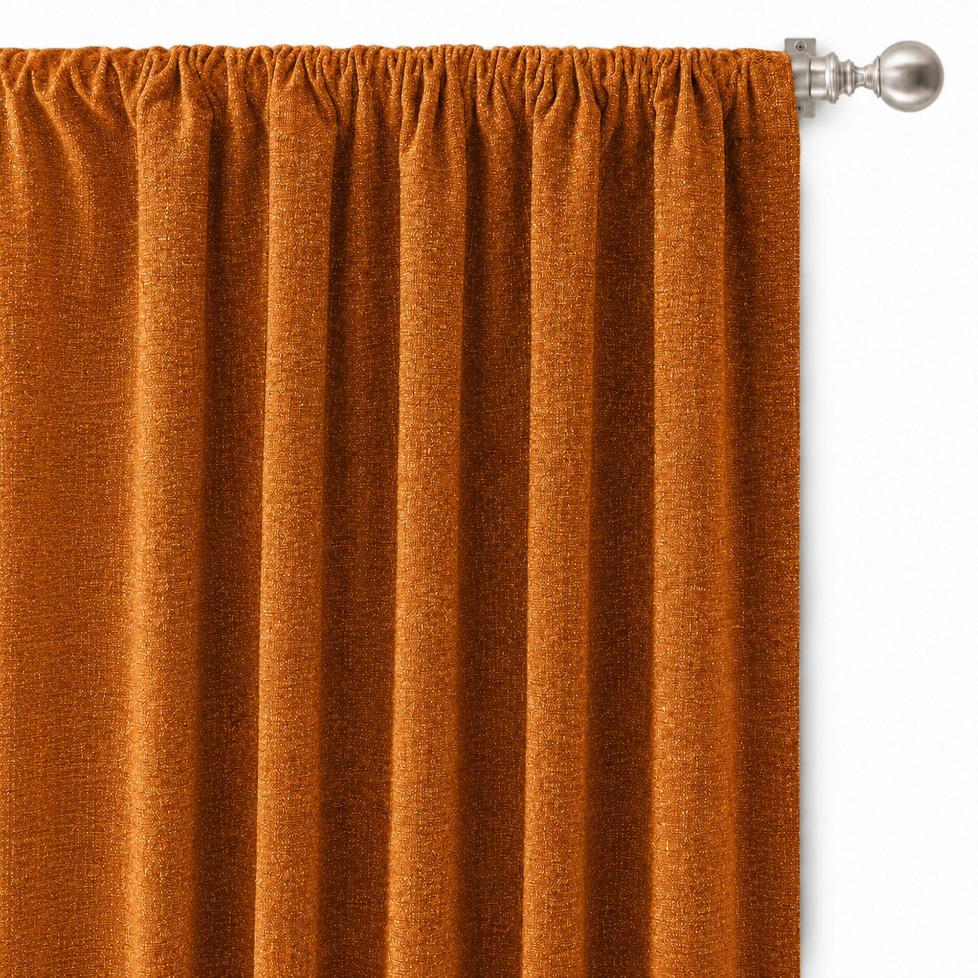 Pandora Fabric in color Orange made as a drapery is a Solid Textured Metallic Linen Look Fabric that is good for Drapery & Curtain Fabric and Upholstery Fabric