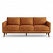Pandora Fabric in color Orange made on a sofa is a Solid Textured Metallic Linen Look Fabric that is good for Drapery & Curtain Fabric and Upholstery Fabric