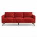 Pandora Fabric in color Coral made on a sofa is a Solid Textured Metallic Linen Look Fabric that is good for Drapery & Curtain Fabric and Upholstery Fabric