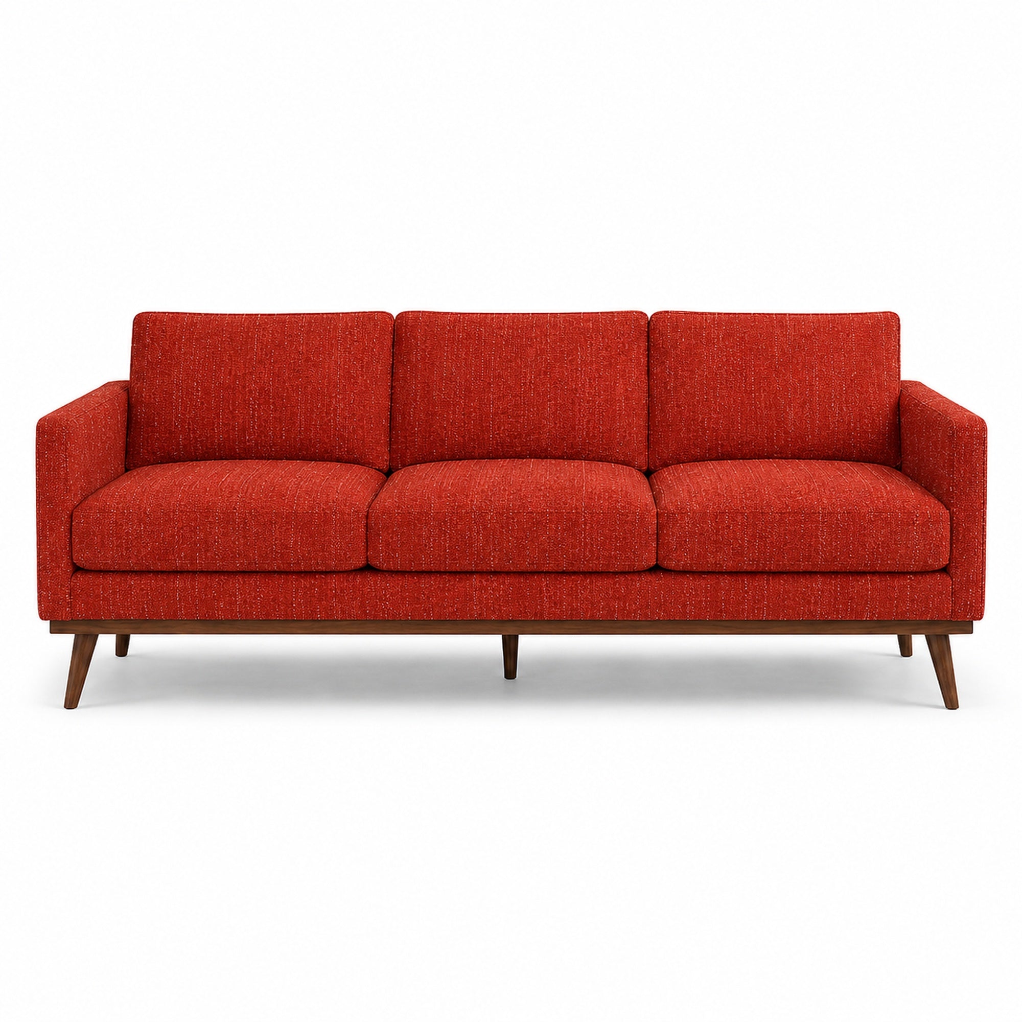 Pandora Fabric in color Rust made on a sofa is a Solid Textured Metallic Linen Look Fabric that is good for Drapery & Curtain Fabric and Upholstery Fabric