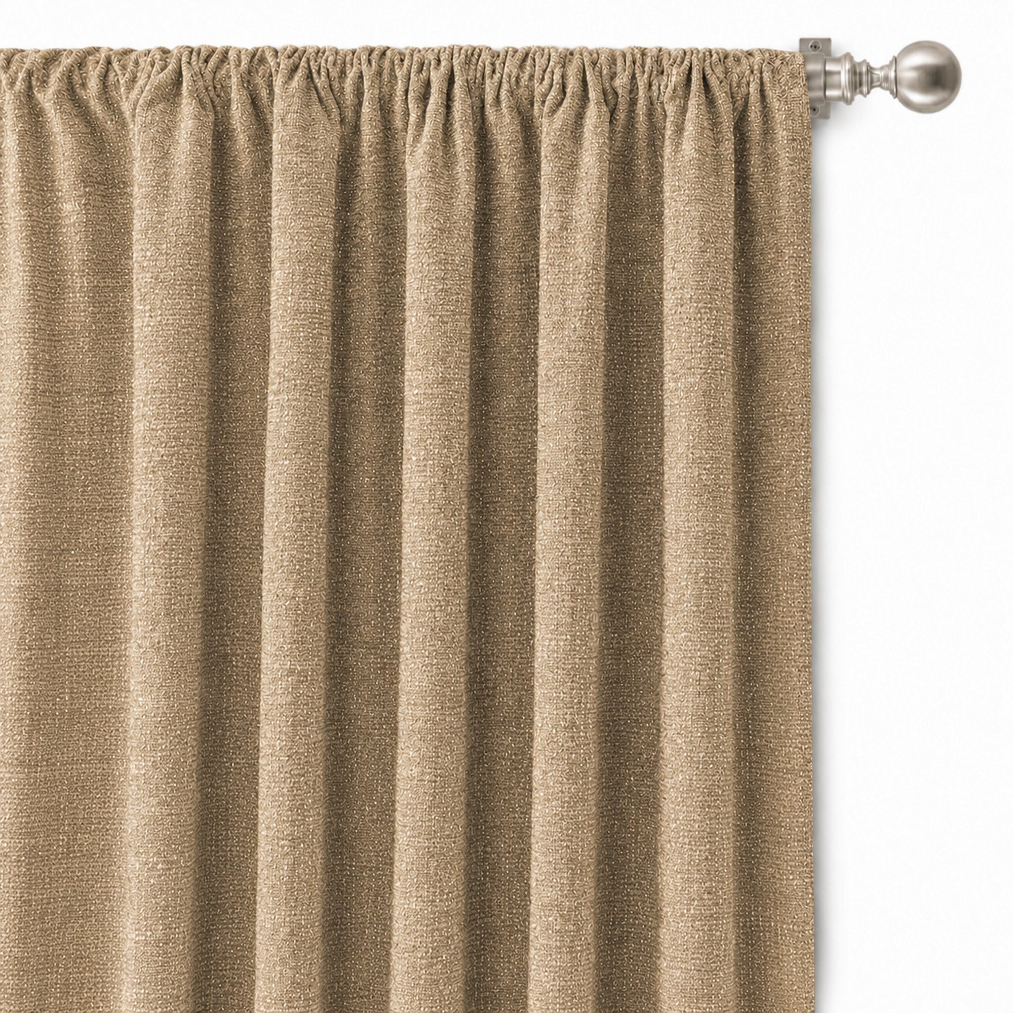 Pandora Fabric in color Beige made as a drapery is a Solid Textured Metallic Linen Look Fabric that is good for Drapery & Curtain Fabric and Upholstery Fabric