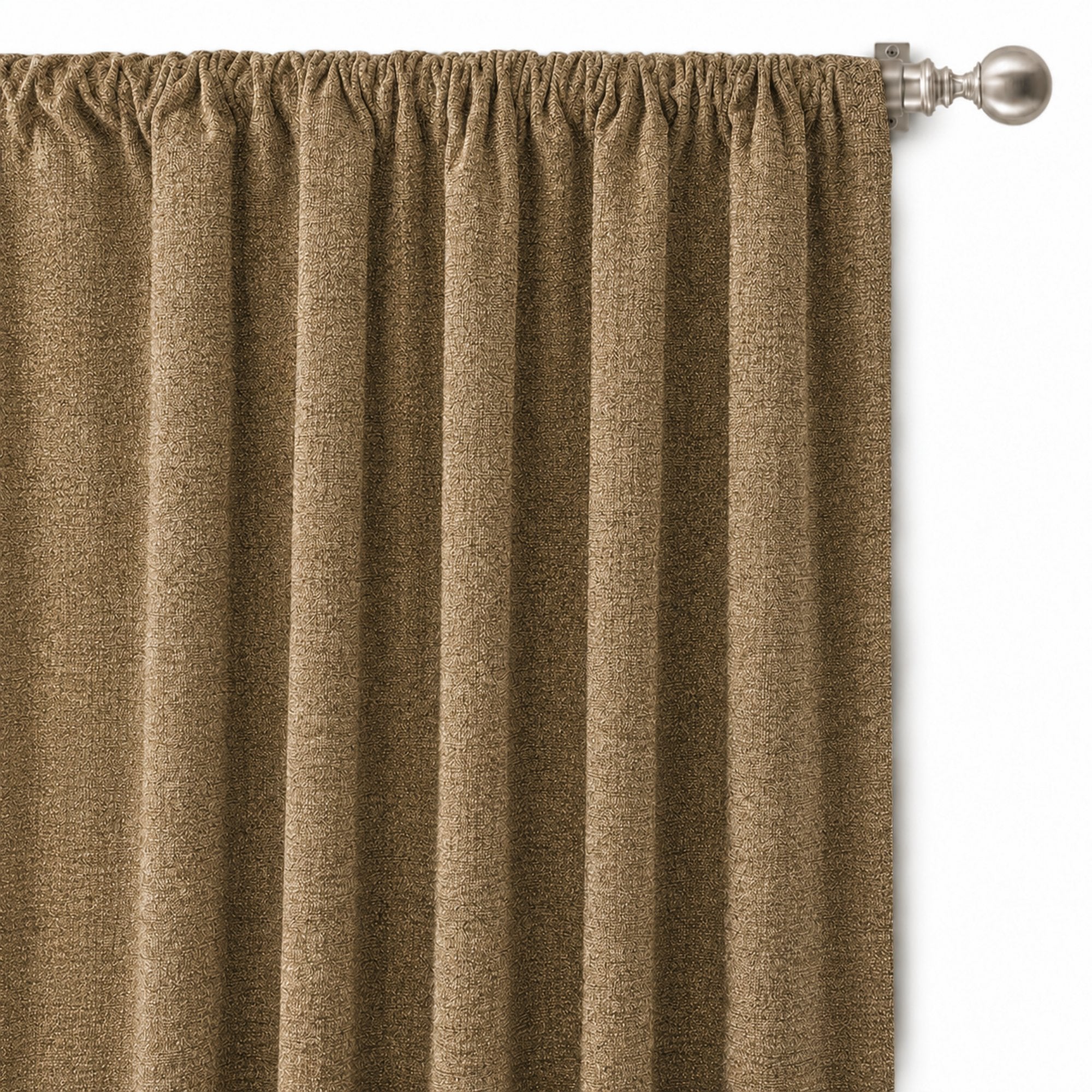 Pandora Fabric in color Mocha made as a drapery is a Solid Textured Metallic Linen Look Fabric that is good for Drapery & Curtain Fabric and Upholstery Fabric
