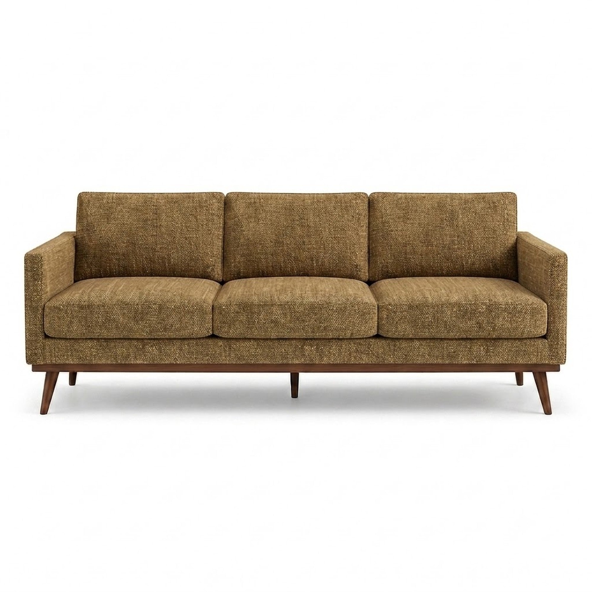 Pandora Fabric in color Mocha made on a sofa is a Solid Textured Metallic Linen Look Fabric that is good for Drapery & Curtain Fabric and Upholstery Fabric