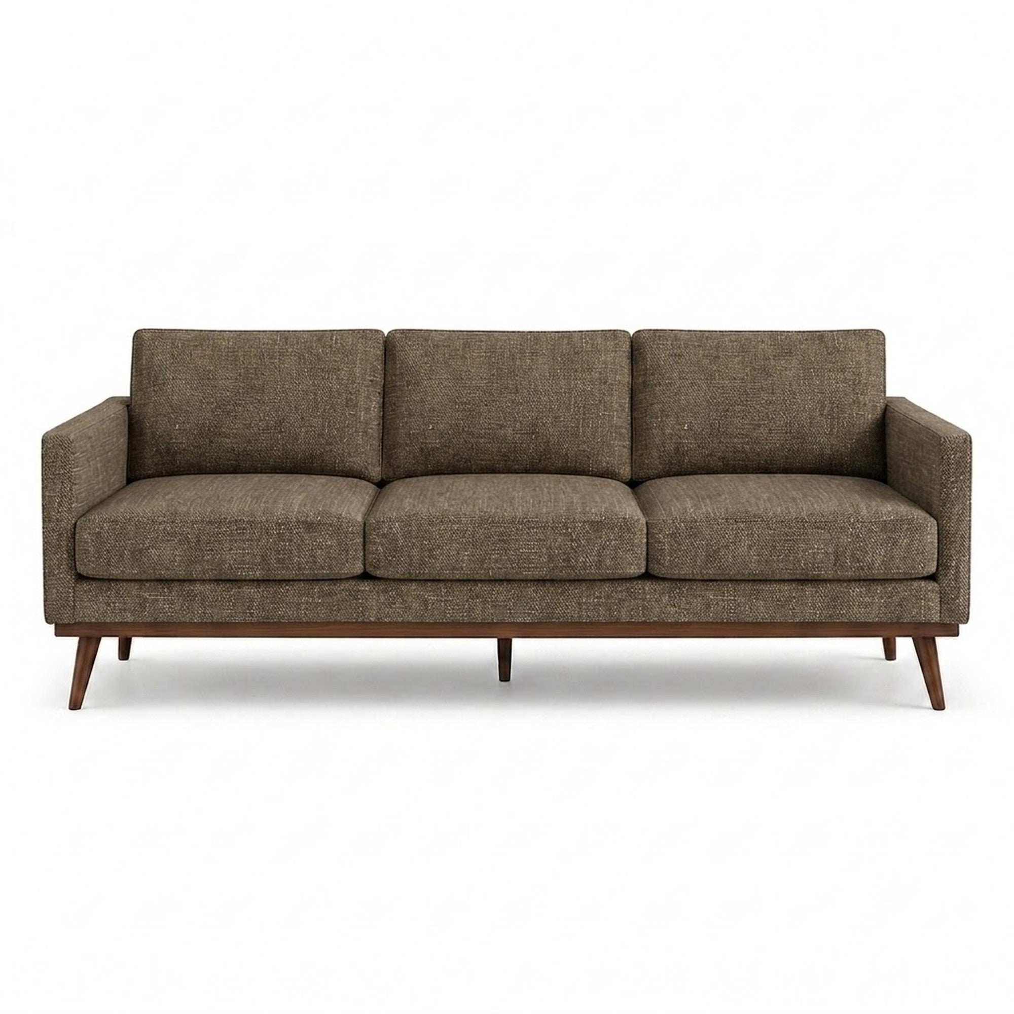 Pandora Fabric in color Latte made on a sofa is a Solid Textured Metallic Linen Look Fabric that is good for Drapery & Curtain Fabric and Upholstery Fabric