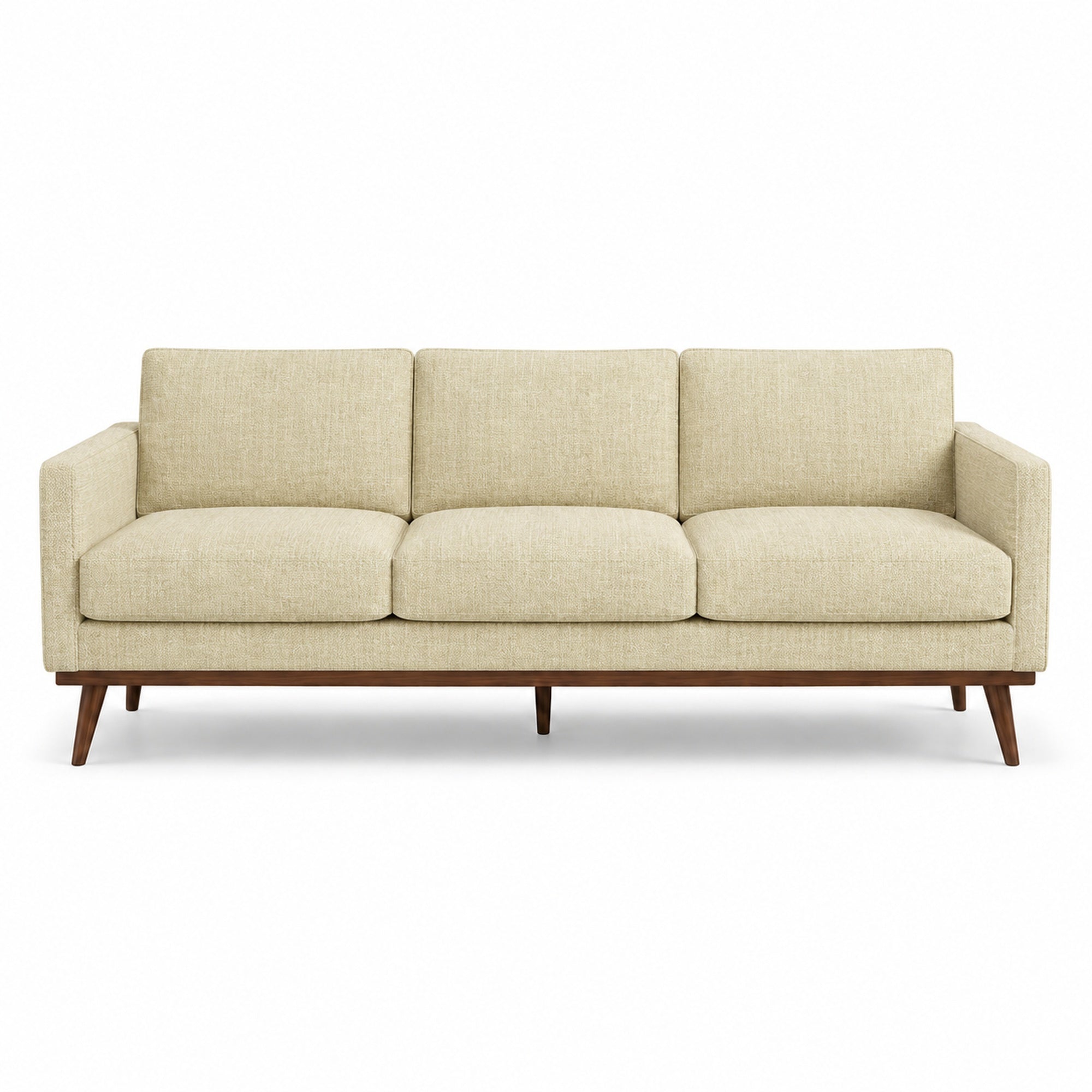 Pandora Fabric in color Honey made on a sofa is a Solid Textured Metallic Linen Look Fabric that is good for Drapery & Curtain Fabric and Upholstery Fabric