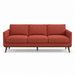 Pandora Fabric in color Marsala made on a sofa is a Solid Textured Metallic Linen Look Fabric that is good for Drapery & Curtain Fabric and Upholstery Fabric