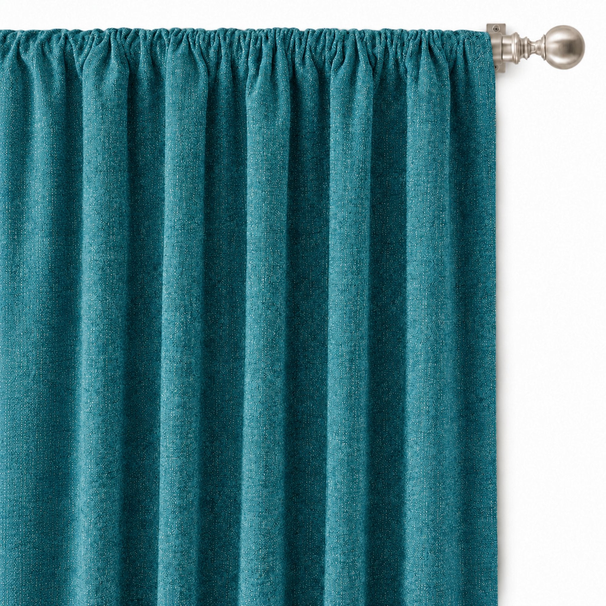 Pandora Fabric in color Ocean made as a drapery is a Solid Textured Metallic Linen Look Fabric that is good for Drapery & Curtain Fabric and Upholstery Fabric