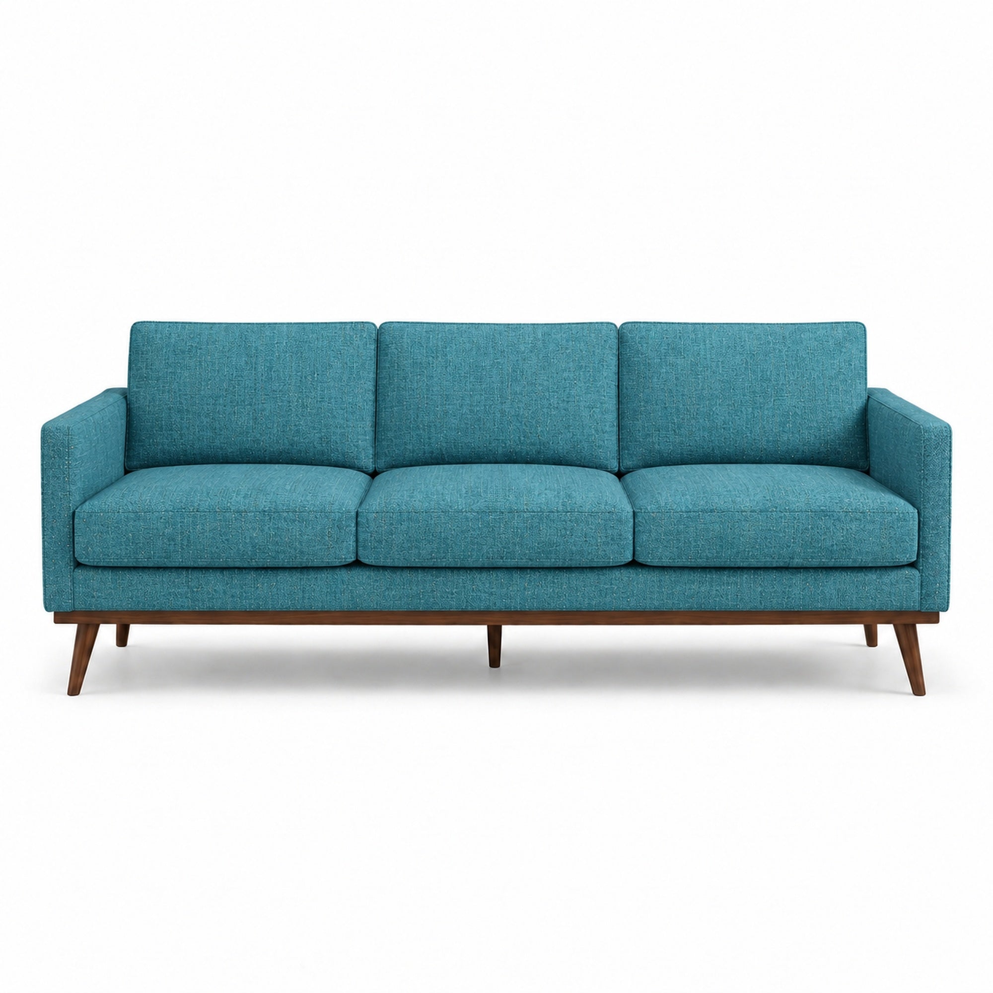 Pandora Fabric in color Ocean made on a sofa is a Solid Textured Metallic Linen Look Fabric that is good for Drapery & Curtain Fabric and Upholstery Fabric
