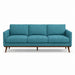 Pandora Fabric in color Ocean made on a sofa is a Solid Textured Metallic Linen Look Fabric that is good for Drapery & Curtain Fabric and Upholstery Fabric