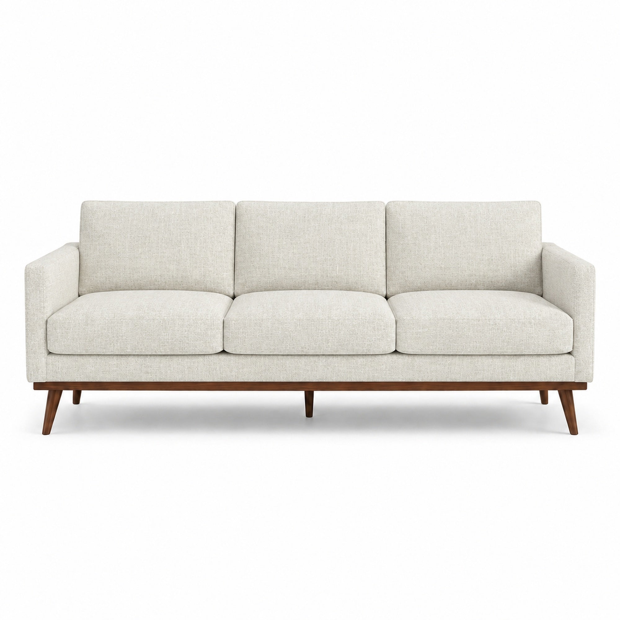 Pandora Fabric in color White made on a sofa is a Solid Textured Metallic Linen Look Fabric that is good for Drapery & Curtain Fabric and Upholstery Fabric