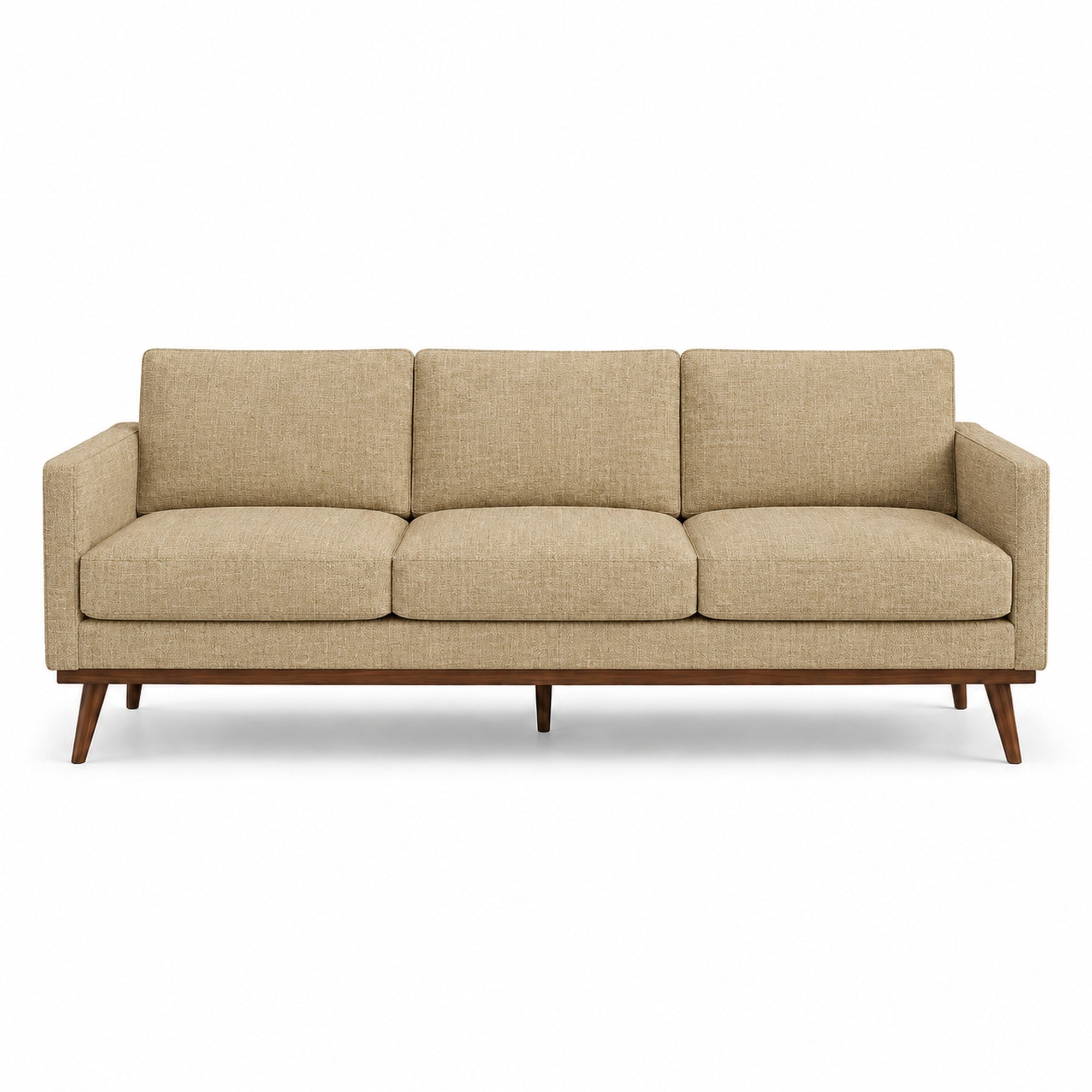 Pandora Fabric in color Khaki made on a sofa is a Solid Textured Metallic Linen Look Fabric that is good for Drapery & Curtain Fabric and Upholstery Fabric