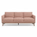 Pandora Fabric in color Carnation made on a sofa is a Solid Textured Metallic Linen Look Fabric that is good for Drapery & Curtain Fabric and Upholstery Fabric