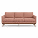 Pandora Fabric in color Rouge made on a sofa is a Solid Textured Metallic Linen Look Fabric that is good for Drapery & Curtain Fabric and Upholstery Fabric